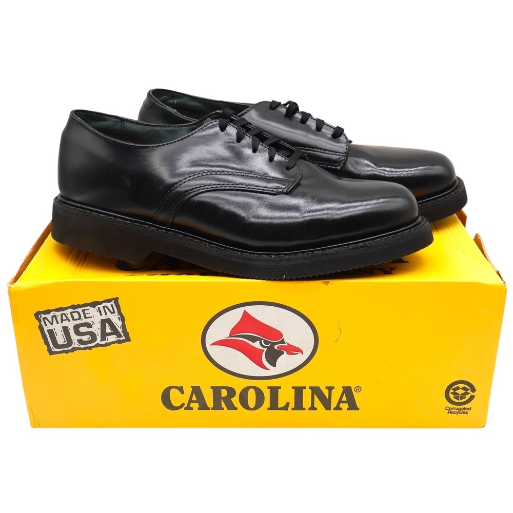 Carolina Uniform Service Oxford Mens 8.5 EE Wide Black Leather Shoes USA Made 32